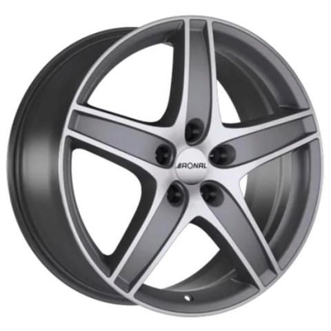 Ronal R48 W8.5 R19 PCD5x120 ET45 DIA82 titanium front diamond cut